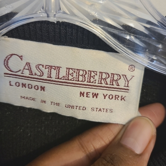 Castleberry | Women's Vintage Black Cardigan Sweater With Gold Buttons (Size 14) - Picture 2 of 14